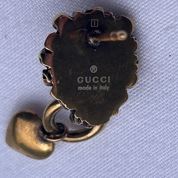 🌺AUTHENTICATED Vintage Gucci Lion Head & Heart Dangle Earrings – With Box & Bag - Picture 4 of 14